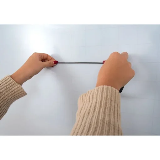 Luxor Dry Erase<Dry-Erase Mobile Combination Ghost Grid/Whiteboard, Aluminum Frame, 40" x 72" (MB7240LB)