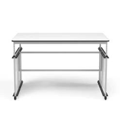 Luxor Standing Desks<32"-38"H Adjustable Standing Modular Makerspace and Science Lab Table, White (DTTB001)