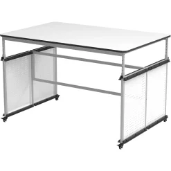 Luxor Standing Desks<32"-38"H Adjustable Standing Modular Makerspace and Science Lab Table, White (DTTB001)