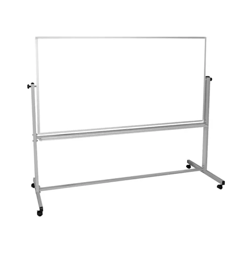 Luxor Dry Erase<Steel Mobile Dry-Erase Whiteboard, Aluminum Frame, 40"H x 72"W (MB7240WW)