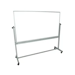 Luxor Dry Erase<Steel Mobile Dry-Erase Whiteboard, Aluminum Frame, 40"H x 72"W (MB7240WW)