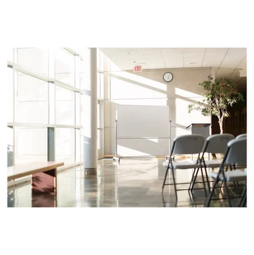 Luxor Dry Erase<Steel Mobile Dry-Erase Whiteboard, Aluminum Frame, 40"H x 72"W (MB7240WW)