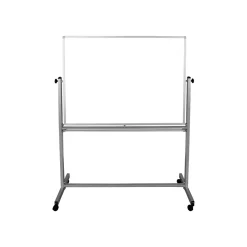 Luxor Dry Erase<Steel Mobile Dry-Erase Whiteboard, Aluminum Frame, 4' x 3' (MB4836WW)
