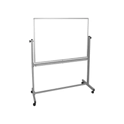 Luxor Dry Erase<Steel Mobile Dry-Erase Whiteboard, Aluminum Frame, 4' x 3' (MB4836WW)