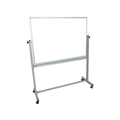 Luxor Dry Erase<Steel Mobile Dry-Erase Whiteboard, Aluminum Frame, 4' x 3' (MB4836WW)