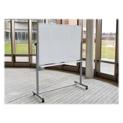 Luxor Dry Erase<Steel Mobile Dry-Erase Whiteboard, Aluminum Frame, 4' x 3' (MB4836WW)