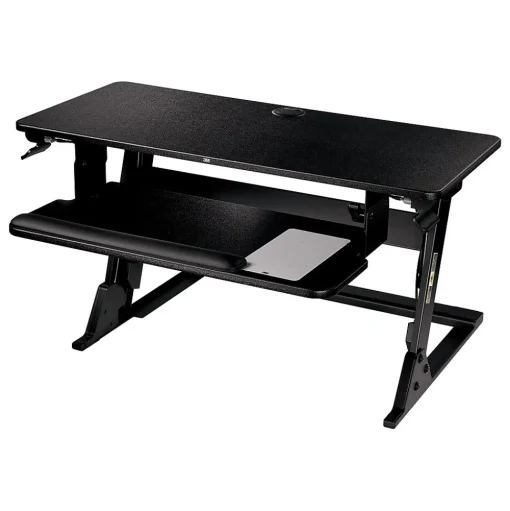 3M Standing Desks<Precision Standing Desk 35"W Manual Adjustable Desk Riser with Gel Wrist Rest and Precise Mouse Pad, Black (SD60B)