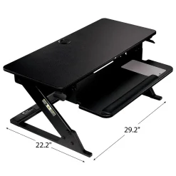 3M Standing Desks<Precision Standing Desk 35"W Manual Adjustable Desk Riser with Gel Wrist Rest and Precise Mouse Pad, Black (SD60B)