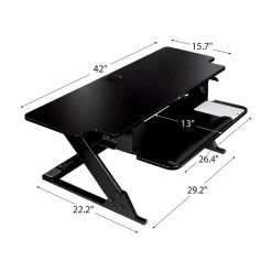3M Standing Desks<Precision XL Easy Lift 6" - 20" Adjustable Desk, Black (SD70B)