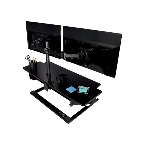 3M Standing Desks<Precision XL Easy Lift 6" - 20" Adjustable Desk, Black (SD70B)