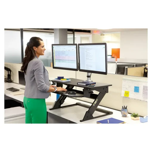 3M Standing Desks<Precision XL Easy Lift 6" - 20" Adjustable Desk, Black (SD70B)