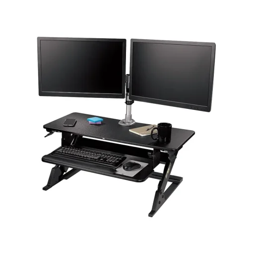 3M Standing Desks<Precision XL Easy Lift 6" - 20" Adjustable Desk, Black (SD70B)