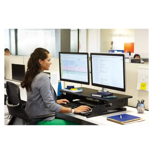 3M Standing Desks<Precision XL Easy Lift 6" - 20" Adjustable Desk, Black (SD70B)