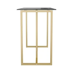 Martha Stewart Computer Desks<Eli 47"W Glass/Steel Home Office Desk, Clear/Polished Brass (XUDK1GLD)