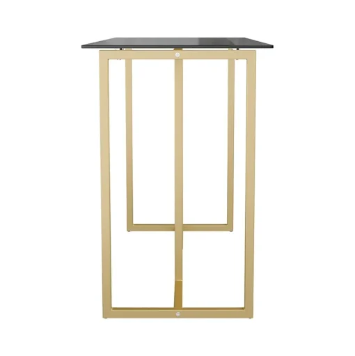 Martha Stewart Computer Desks<Eli 47"W Glass/Steel Home Office Desk, Clear/Polished Brass (XUDK1GLD)