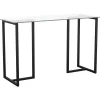 Martha Stewart Computer Desks<Eli 47"W Glass/Steel Home Office Desk, Clear/Oil-Rubbed Bronze (XUDK1BK)