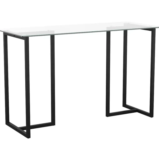 Martha Stewart Computer Desks<Eli 47"W Glass/Steel Home Office Desk, Clear/Oil-Rubbed Bronze (XUDK1BK)