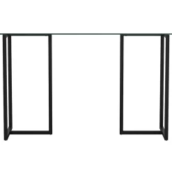 Martha Stewart Computer Desks<Eli 47"W Glass/Steel Home Office Desk, Clear/Oil-Rubbed Bronze (XUDK1BK)