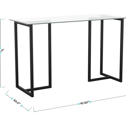 Martha Stewart Computer Desks<Eli 47"W Glass/Steel Home Office Desk, Clear/Oil-Rubbed Bronze (XUDK1BK)