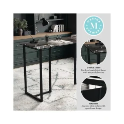 Martha Stewart Computer Desks<Eli 47"W Glass/Steel Home Office Desk, Clear/Oil-Rubbed Bronze (XUDK1BK)