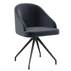 Martha Stewart Office Chairs<Sora Fabric Swivel Stationary Office Chair, Gray/Oil Rubbed Bronze (CH222119GYBK)