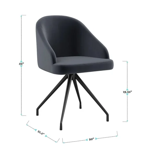 Martha Stewart Office Chairs<Sora Fabric Swivel Stationary Office Chair, Gray/Oil Rubbed Bronze (CH222119GYBK)
