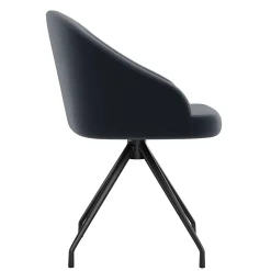 Martha Stewart Office Chairs<Sora Fabric Swivel Stationary Office Chair, Gray/Oil Rubbed Bronze (CH222119GYBK)