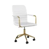 Martha Stewart Office Chairs<Taytum Ergonomic Faux Leather Swivel Office Chair, White (CH142370WHGLD)