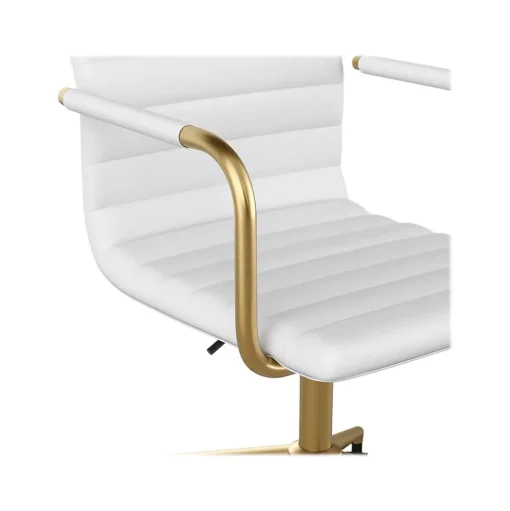 Martha Stewart Office Chairs<Taytum Ergonomic Faux Leather Swivel Office Chair, White (CH142370WHGLD)
