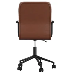 Martha Stewart Office Chairs<Taytum Faux Leather Swivel Office Chair, Saddle Brown/Oil Rubbed Bronze (CH142370BRBK)