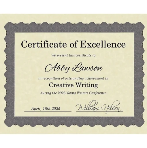 Masterpiece Studios Awards & Certificates<Certificates, 8.5" x 11", Beige/Metallic Silver, 25/Pack (934325)