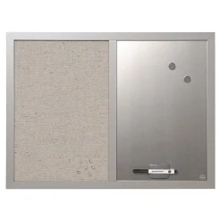 MasterVision Dry Erase<Combo Lacquered Steel / Fabric Dry-Erase Whiteboard, Wood Frame, 2' x 1.5' (MX04331608)