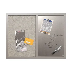 MasterVision Dry Erase<Combo Lacquered Steel / Fabric Dry-Erase Whiteboard, Wood Frame, 2' x 1.5' (MX04331608)
