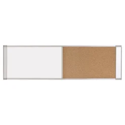 MasterVision Dry Erase<Cork & Dry Erase Combo Dry-Erase & Bulletin Board, Silver Frame, 3' x 1.5' (XA10003700)