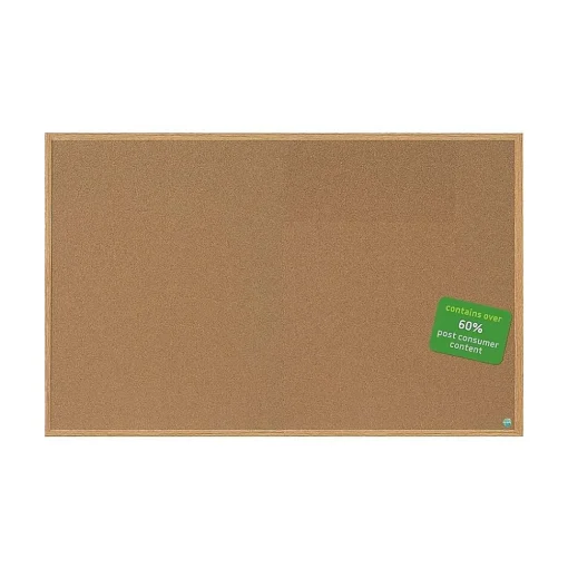 MasterVision Bulletin<Earth Cork Bulletin Board, Oak Frame, 4'H x 6'W (SB1420001233)