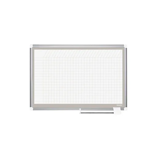 MasterVision Dry Erase<® 48"H x 72"W Grid Porcelain Planner Dry Erase Board, Aluminum Frame