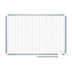 MasterVision Dry Erase<Platinum Plus Magnetic Porcelain Planning Board, Aluminum Frame, 6' x 4' (CR1230830)