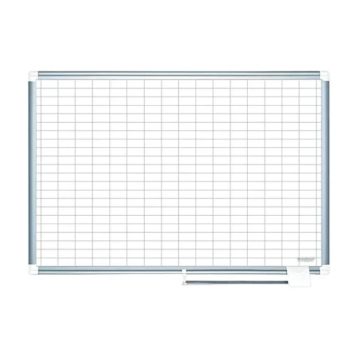 MasterVision Dry Erase<Platinum Plus Magnetic Porcelain Planning Board, Aluminum Frame, 6' x 4' (CR1230830)