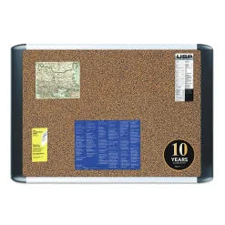 MasterVision Bulletin<Tech Cork Board, 72" x 48", Tan Surface, Silver/Black Aluminum Frame (BVCMVI270501)