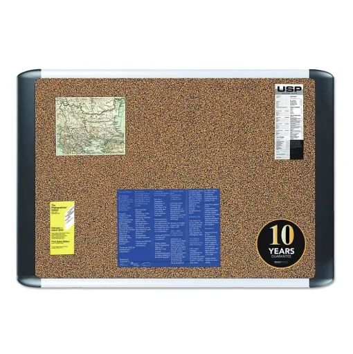 MasterVision Bulletin<Tech Cork Board, 72" x 48", Tan Surface, Silver/Black Aluminum Frame (BVCMVI270501)