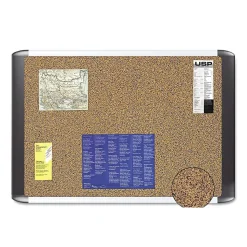 MasterVision Bulletin<Tech Cork Board, 72" x 48", Tan Surface, Silver/Black Aluminum Frame (BVCMVI270501)