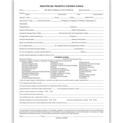 Medical Arts Press Medical Forms<® Dental Registration and Medical History Form, Spanish