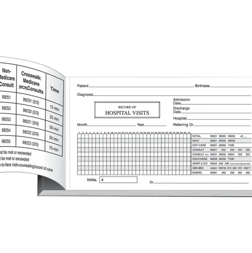 Medical Arts Press Medical Forms<Log of Hospital Visits, Pocket-sized, 1-Part
