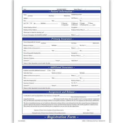 Medical Arts Press Medical Forms<® Patient Registration; Purple FormFamily™