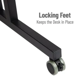 Mind Reader Standing Desks<27.5"- 39" Mobile Adjustable Sit/Stand Desk, Black (SDROLLXL-BLK)