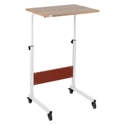 Mind Reader Standing Desks<21.75" Adjustable Standing Desk Laptop Stand, Brown/White (OBRJUST-BRN)