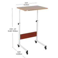 Mind Reader Standing Desks<21.75" Adjustable Standing Desk Laptop Stand, Brown/White (OBRJUST-BRN)