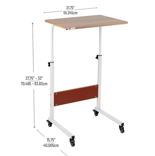 Mind Reader Standing Desks<21.75" Adjustable Standing Desk Laptop Stand, Brown/White (OBRJUST-BRN)