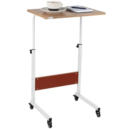 Mind Reader Standing Desks<21.75" Adjustable Standing Desk Laptop Stand, Brown/White (OBRJUST-BRN)