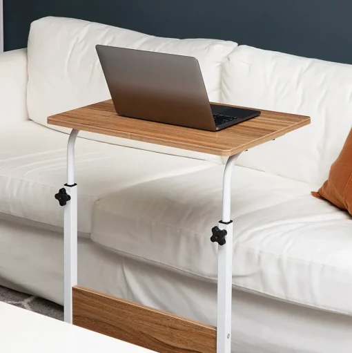 Mind Reader Standing Desks<21.75" Adjustable Standing Desk Laptop Stand, Brown/White (OBRJUST-BRN)